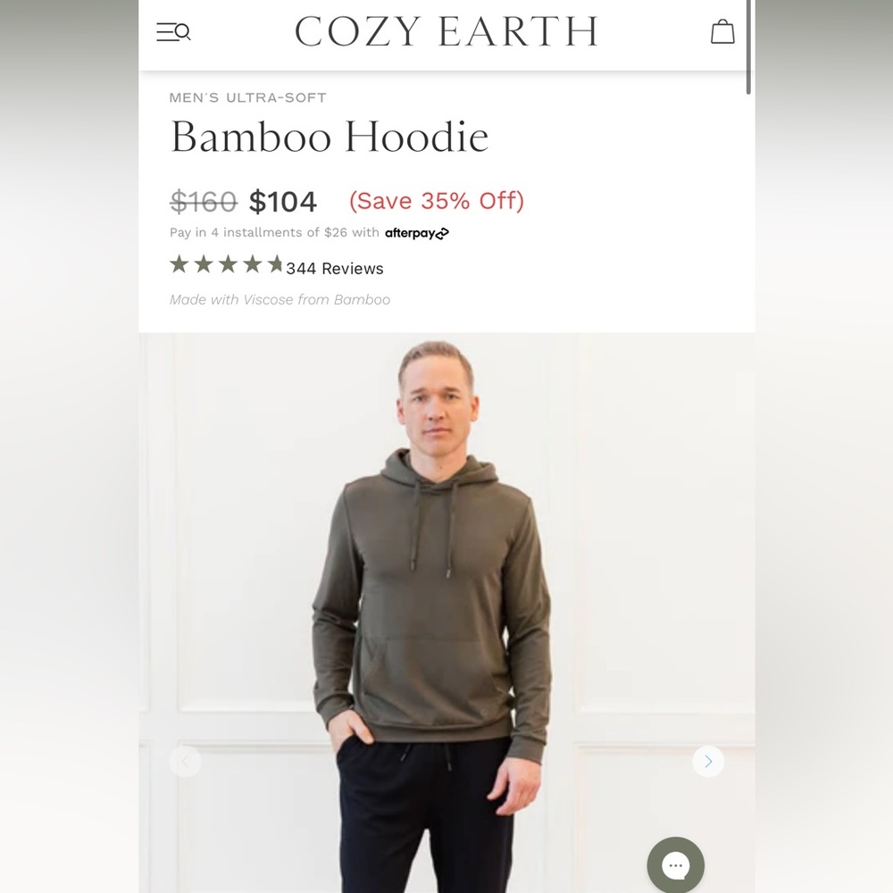 Cozy Earth Men’s hoodie large